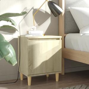 Manal Wooden Bedside Cabinet With 1 Door In Sonoma Oak