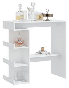 Aiza 100cm Wooden Bar Table With Storage Rack In White