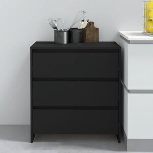 Variel Wooden Chest Of 3 Drawers In Black
