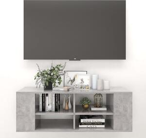Taisa Wooden Wall Hung TV Stand With Shelves In Concrete Effect