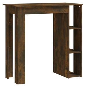 Aiza Wooden Bar Table With Shelf In Smoked Oak