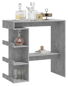 Aiza 100cm Wooden Bar Table With Storage Rack In Concrete Effect
