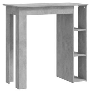 Aiza Wooden Bar Table With Shelf In Concrete Effect