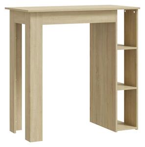 Aiza Wooden Bar Table With Shelf In Sonoma Oak