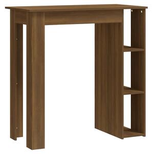 Aiza Wooden Bar Table With Shelf In Brown Oak