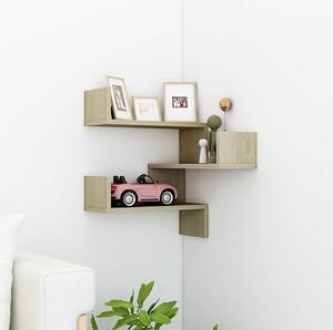 Tasya Wooden Corner Wall Shelf In Sonoma Oak
