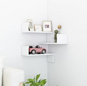 Tasya Wooden Corner Wall Shelf In White