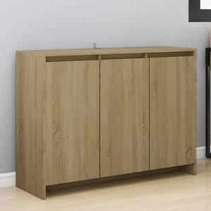 Leehi Wooden Sideboard With 3 Doors In Sonoma Oak