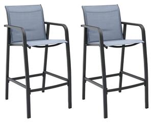 Ammy Grey Textilene Bar Chairs With Steel Frame In A Pair