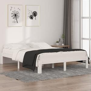 Eliada Solid Pinewood King Size Bed In White