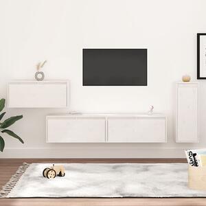 Addax Solid Pinewood Entertainment Unit In White