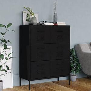 Emrik Steel Storage Cabinet With 6 Drawers In Black