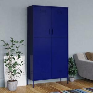Emrik Steel Wardrobe With 2 Doors In Navy Blue