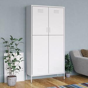 Emrik Steel Wardrobe With 2 Doors In White