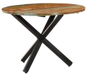 Bevis Round Small Reclaimed Wood Dining Table In Multicolour