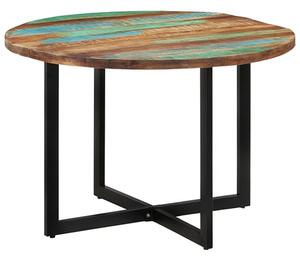 Kasani Round Solid Reclaimed Wood Dining Table In Multi-Colour