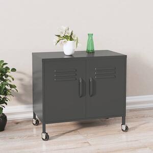 Emrik Steel Storage Cabinet With Castors In Anthracite