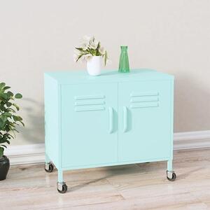 Emrik Steel Storage Cabinet With Castors In Mint