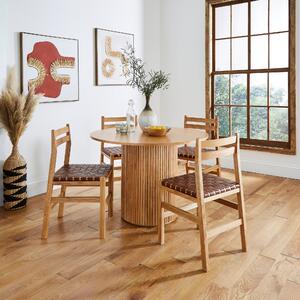 Amari Round Dining Table with 4 Amari Chairs Ash (Brown)