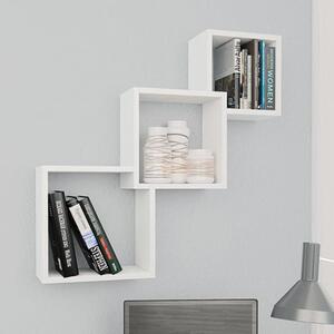 Javana Wooden Cube Wall Shelf In White