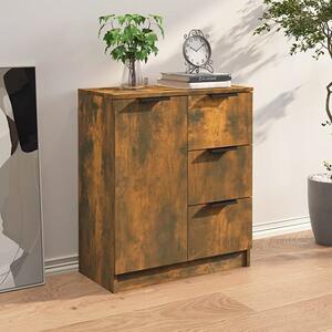 Leslie Wooden Sideboard With 1 Door 3 Drawers In Smoked Oak