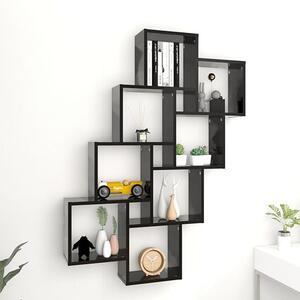 Alexey Wooden Cube Design Wall Shelf In Black
