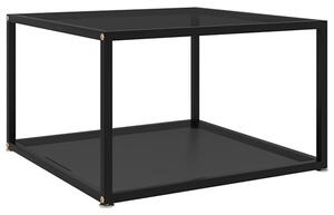 Dermot Square Black Glass Coffee Table With Black Metal Frame