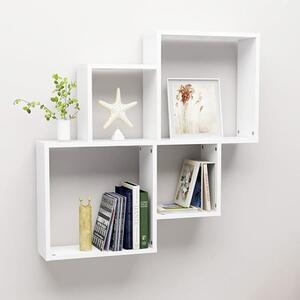 Bazyli Wooden Cube Wall Shelf In White