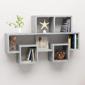 Quillon Car-Shaped Wooden Wall Shelf In Concrete Effect