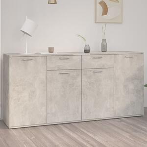 Ragni Wooden Sideboard With 4 Doors 2 Drawer In Concrete Effect