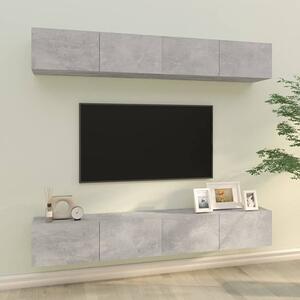 Raivo Wall Hung Wooden Entertainment Unit In Concrete Effect