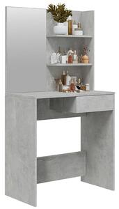 Basile Wooden Dressing Table With Mirror In Concrete Effect