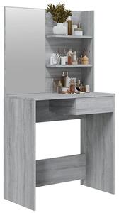 Basile Wooden Dressing Table With Mirror In Grey Sonoma Oak