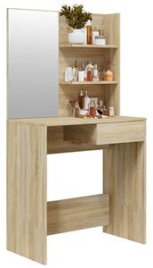 Basile Wooden Dressing Table With Mirror In Sonoma Oak