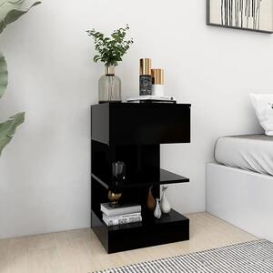 Oluina Wooden Bedside Cabinet With 1 Drawer In Black