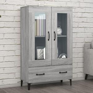 Taszi Wooden Highboard With 2 Doors 1 Drawers In Grey Sonoma Oak