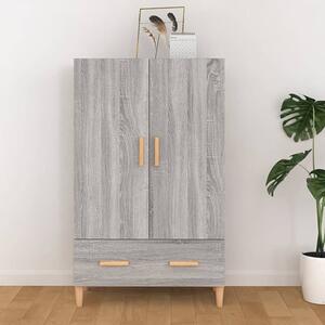 Makula Wooden Highboard With 2 Door 1 Drawer In Grey Sonoma Oak