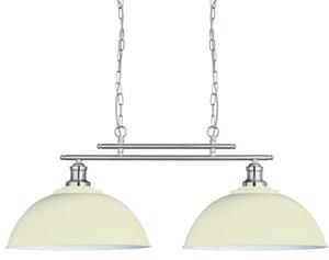 Fusion 2 Lights Pendant Light With Cream Metal Shades