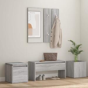 Louise Wooden Hallway Furniture Set In Grey Sonoma Oak
