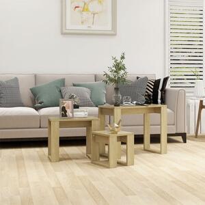 Tayvon Wooden Nest Of 3 Tables In Sonoma Oak