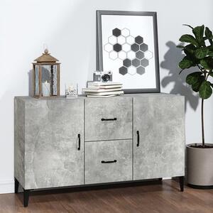 Precia Wooden Sideboard With 2 Door 2 Drawer In Concrete Effect