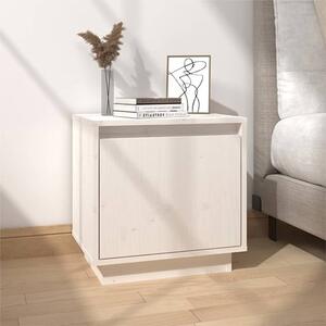 Aoife Pine Wood Bedside Cabinet With 1 Door In White