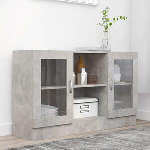 Ebru Wooden Display Cabinet With 2 Doors In Concrete Effect
