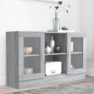 Ebru Wooden Display Cabinet With 2 Doors In Grey Sonoma Oak
