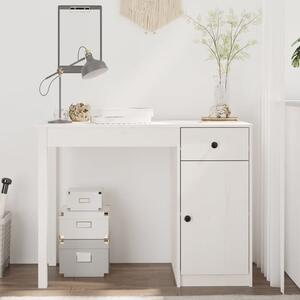 Finlay Pine Wood Laptop Desk With 1 Door 1 Drawer In White