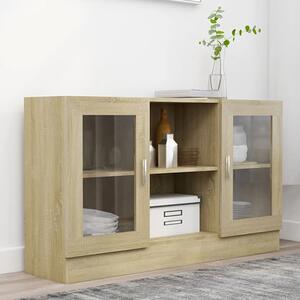 Ebru Wooden Display Cabinet With 2 Doors In Sonoma Oak