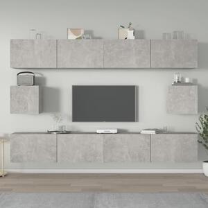 Eztli Wooden Living Room Furniture Set In Concrete Effect