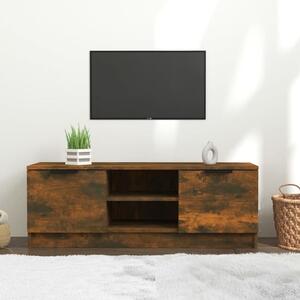 Greco Wooden TV Stand With 2 Doors In Smoked Oak