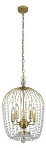 Shower 5 Lights Crystal Shower Ceiling Pendant Light In Gold