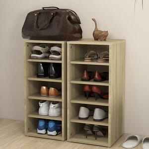 Antioch Set Of 2 Wooden Shoe Storage Rack In Sonoma Oak